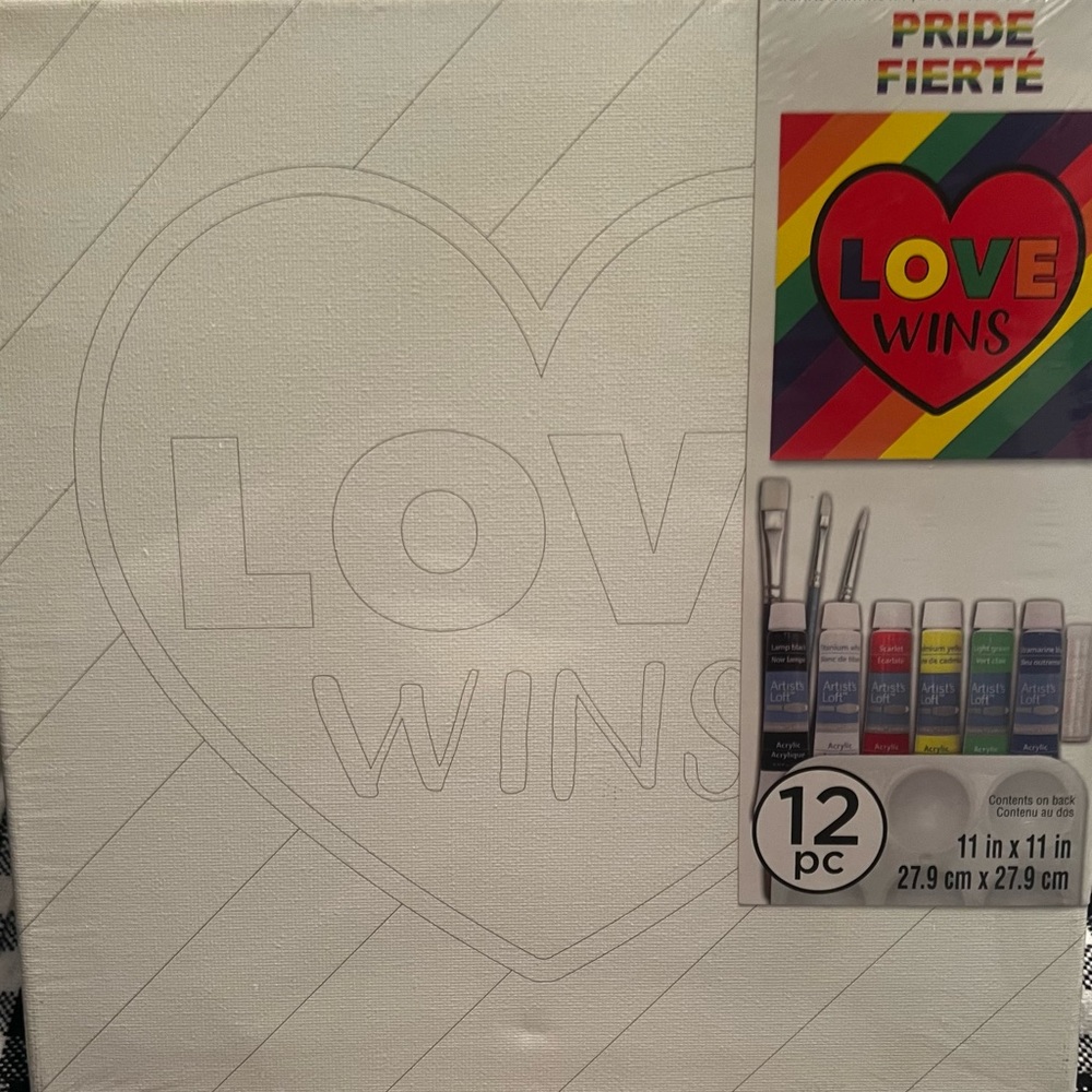 11”X11” 12 Pc. Canvas Painting Kit Pride by Artist's Loft - LOVE WINS